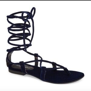 SOLD New Jeffrey Campbell Velvet Lace Up Sandals